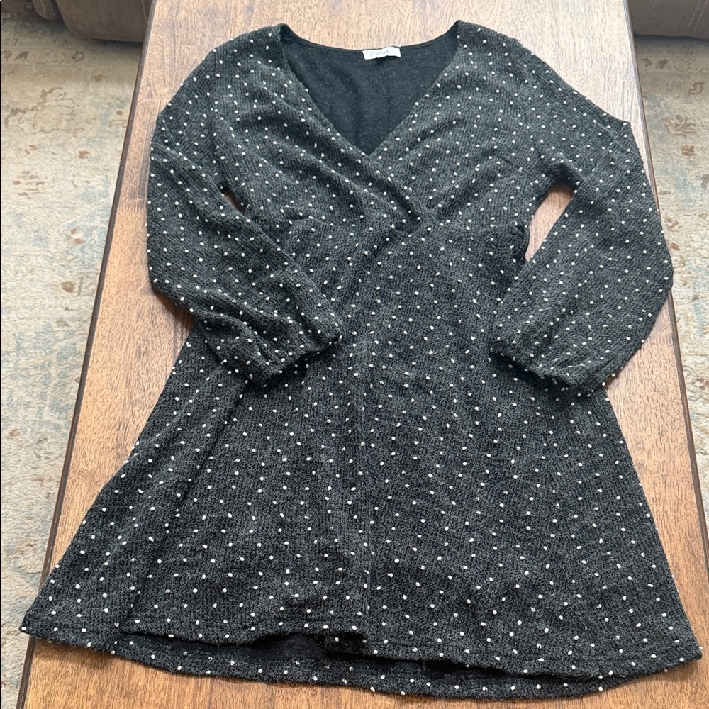 Polagram Black and White Knit Dress